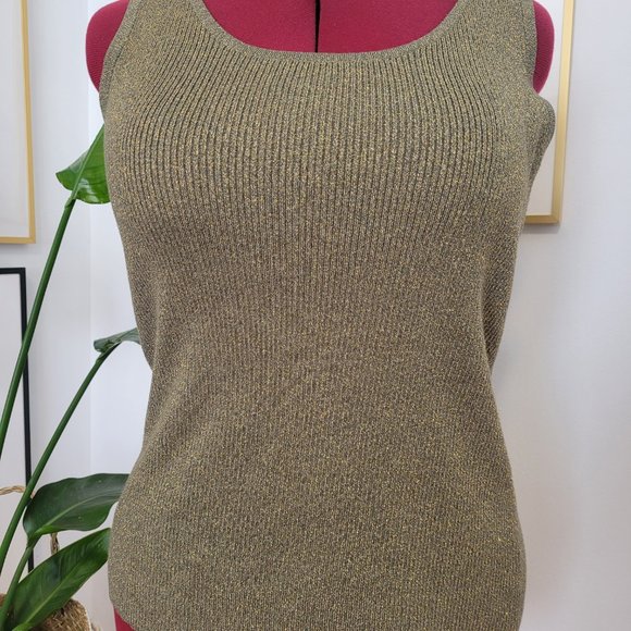 LANE BRYANT Women’s Gold Knit Tank Size 14 - Picture 5 of 6
